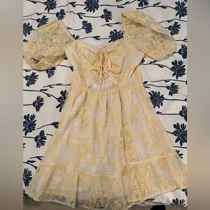 Yellow floral lizard thicket dress